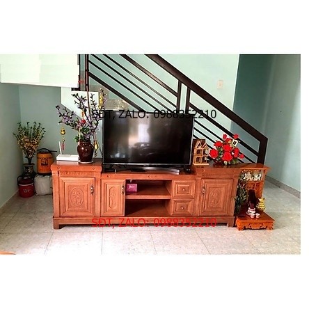 Tủ tivi gỗ xoan đào kiểu dáng đa dạng