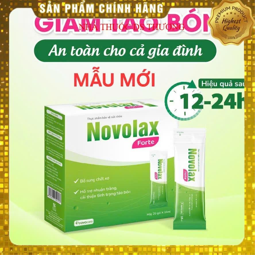 Novolax - bổ sung chất xơ - giảm táo bón - hộp 20 ống