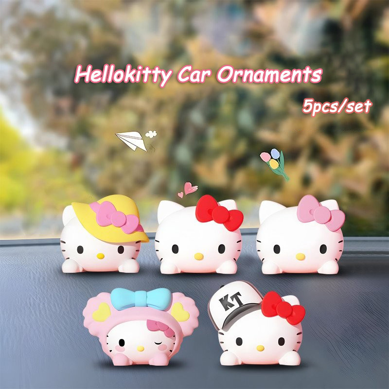 Hellokitty Hello Kitty Đồ trang trí ô tô Trang trí bảng điều khiển Búp bê nhỏ Hình hoạt hình dễ thươ