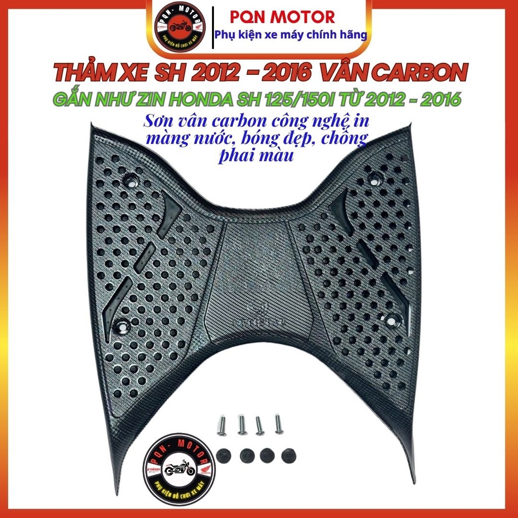 Thảm Để Chân Sh 2012 - 2016, Sh 125/150i Vân Carbon Chính Hãng Aristar. Thảm Sh 2012 - 2016