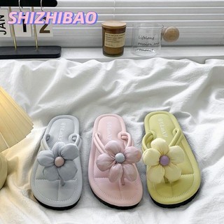 SHIZHIBAO Thiết kế hoa mùa hè Thoải mái ngoài trời Dép xỏ ngón đi biển nữ