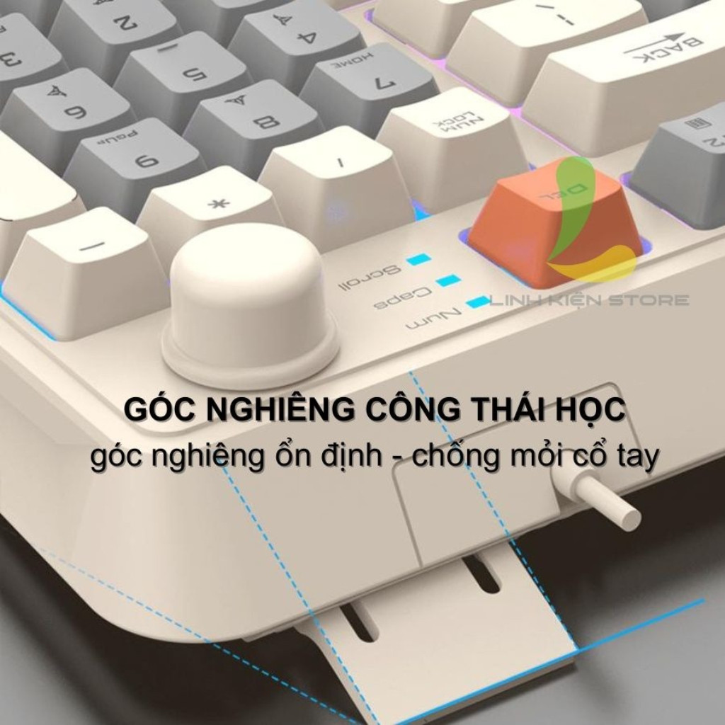 Bàn phím giả cơ gaming K82 thiết kế 94 phím có đèn led 7 màu kèm theo nút vặn âm lượng - DC5126 | BigBuy360 - bigbuy360.vn