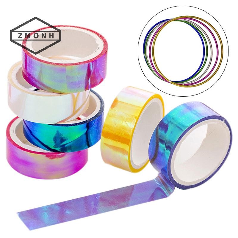 Zmonh 500cm Horaphic RG Prismatic Glitter Tape Hoops Stick Rhythmic Gymnastics Ring Trang trí Thiết 