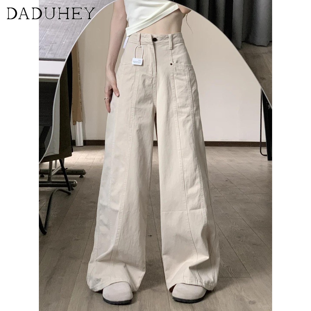  DaDuHey New American Style Ins High Street Hip Hop Jeans Niche High Waist Loose Wide Leg Pants plus Size Trousers 