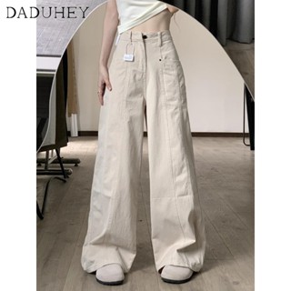 DaDuHey New American Style Ins High Street Hip Hop Jeans Niche High Waist Loose Wide Leg Pants plus Size Trousers