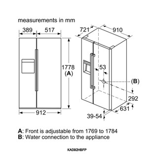 Tủ Lạnh Side By Side Bosch KAD92HBFP