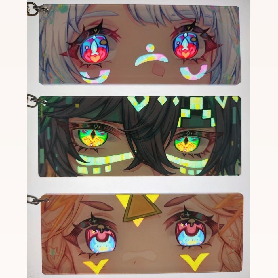 Genshin Impact Natlan Kinich Mualani Kachina Game Merch Acrylic Mắt Móc Chìa Khóa Mặt Dây Chuyền