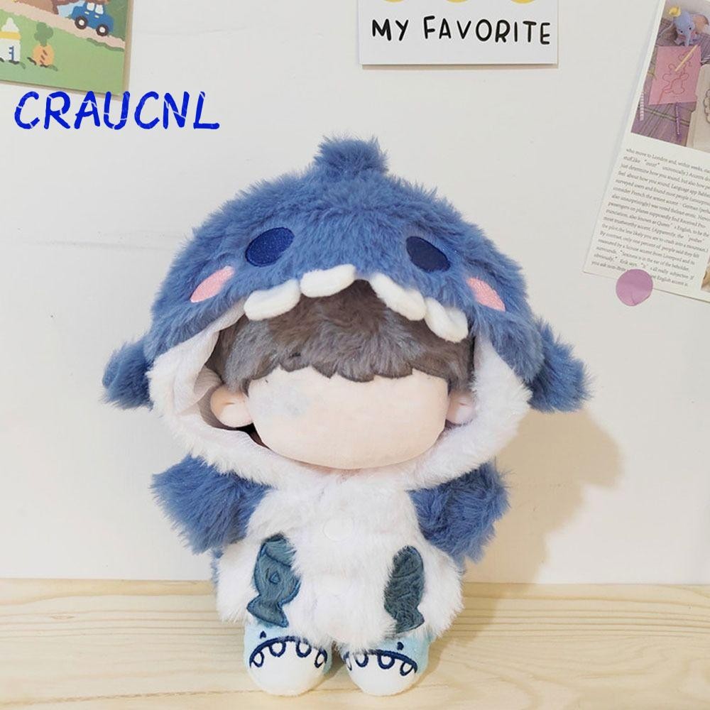 CRAUCNL outfit doll 20cm quần áo búp bê Áo len trùm đầu hình cá mập Trang phục thay thế dễ thương