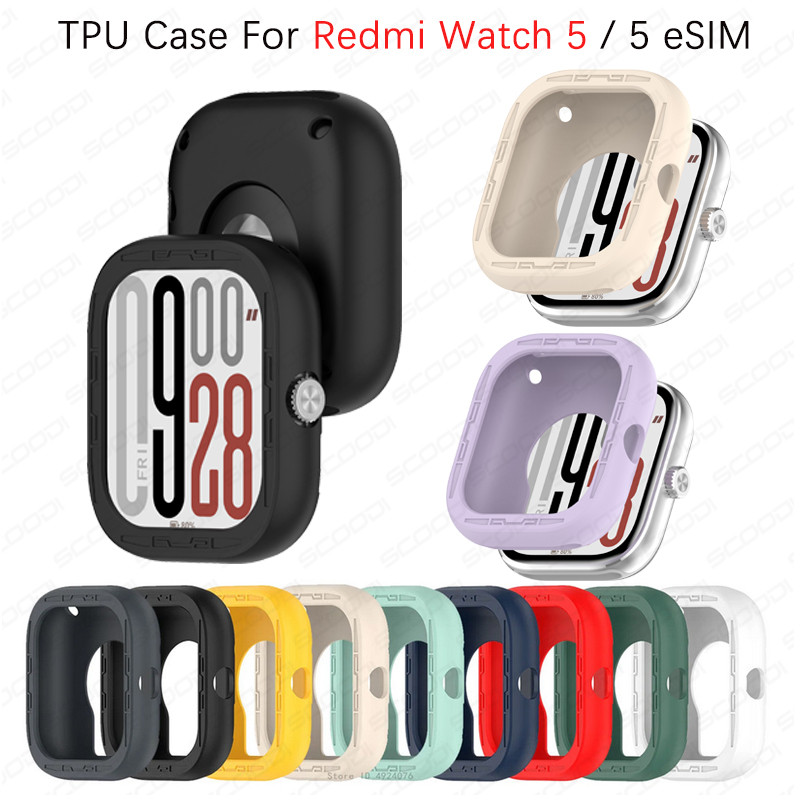 Ốp Silicon TPU Cho Redmi Watch 5 Đồng Hồ Thông Minh Ốp Lưng Khung Bảo Vệ Cho Redmi Watch5 eSIM Cover