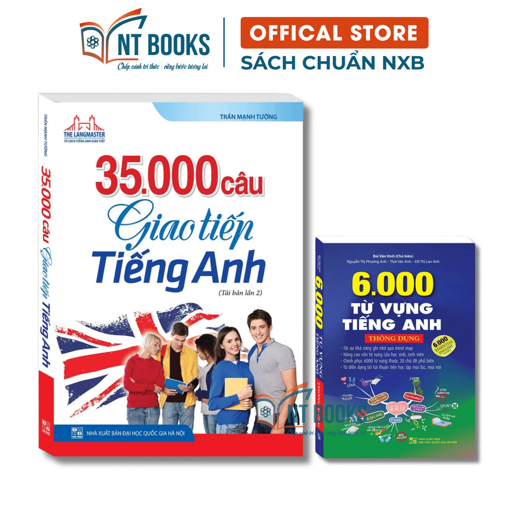 Sách - Combo 2 cuốn 35000 Câu Giao Tiếp Tiếng Anh + 6000 Từ Vựng Tiếng Anh Thông Dụng (Bìa Mềm) - MT