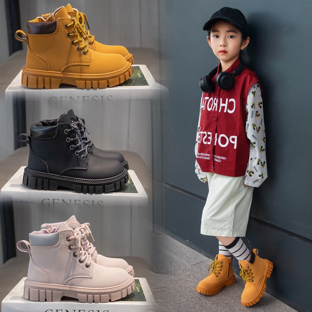 Bốt Bé Gái Phong Cách Chiến Binh 2395 Êm Mềm, Giày Boot Cho Bé Gái Đi Học Size 26-37