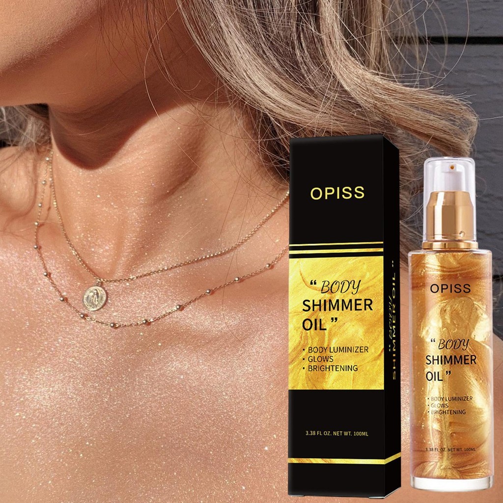 Body Shimmer Oil Glow Body Oil 100ml Liquid Illuminator Body Highlighter Long Lasting Body Makeup Oi