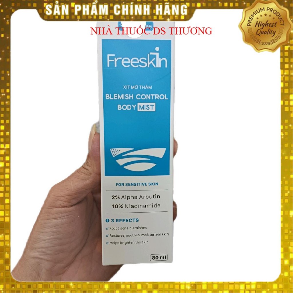 xịt mờ thâm freeskin blemish co tron body mist chai 80ml