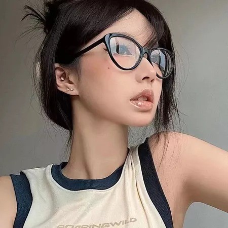 🍥jellycuty🍥 👓Mắt mèo tam giác bướm chống ánh sáng xanh kính phẳng dành cho nữ thời trang chống ánh sáng xanh kính mắt khung | BigBuy360 - bigbuy360.vn