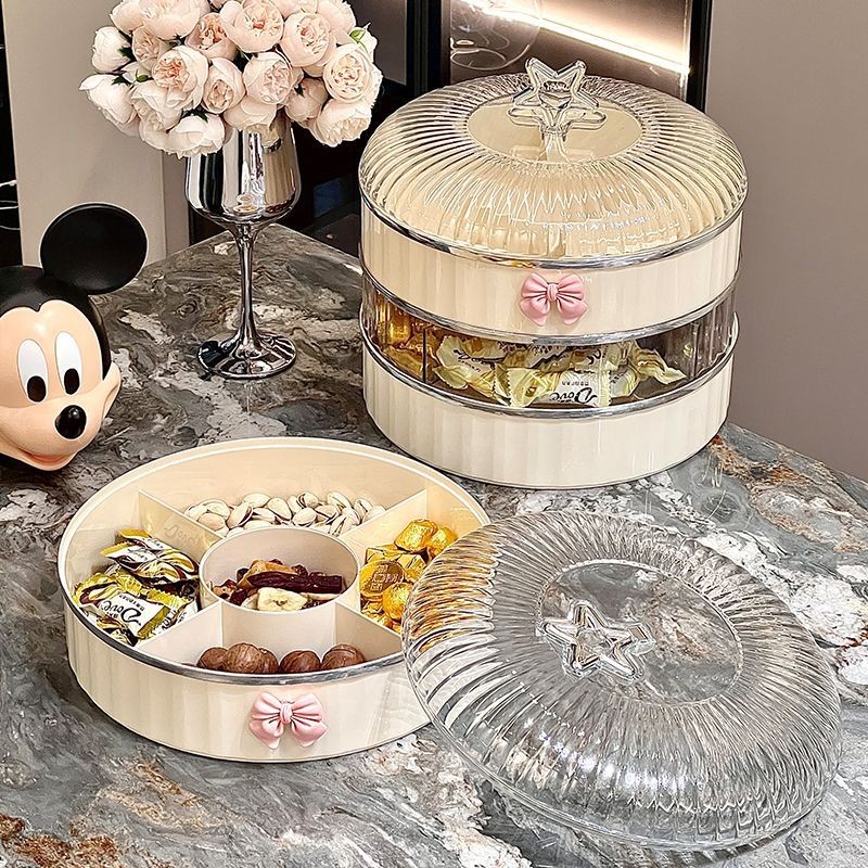 Luxury Nut Snack Display Plate New Year Housewarming Dried Fruit Plate Storage Box Home Living Room 