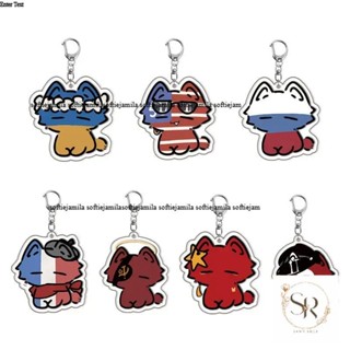 CountryHumans personified peripheral keychains. permanent member state porcelain acrylic penda