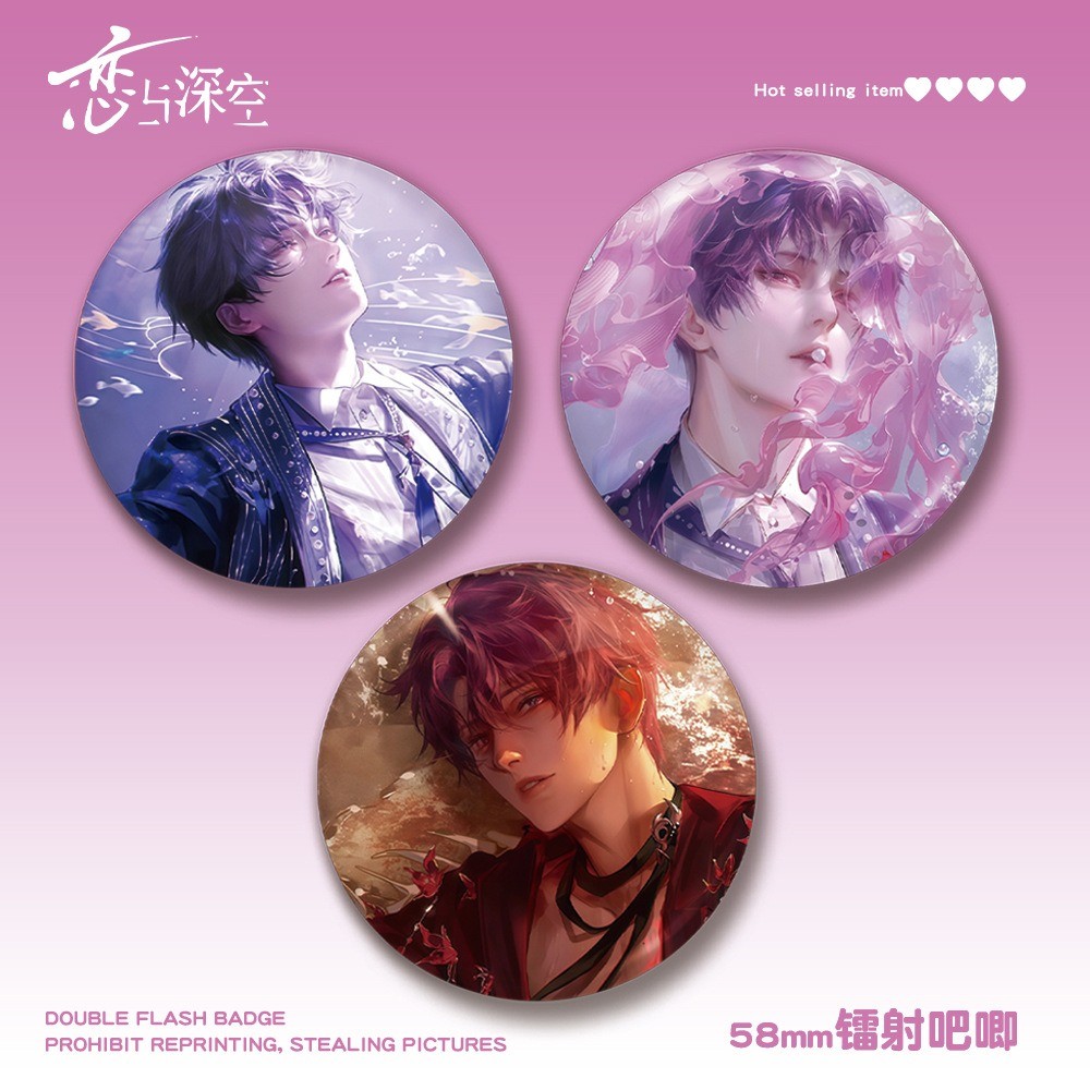 Tình Yêu Và Deepspace Rafayel Anime Manga Tinplate Kim Loại Huy Hiệu Pin Anime Ngoại Vi Sưu Tập Quà 