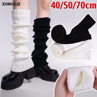 Zonggjz 1 Cặp Quần Đùi, 40 / 50 / 70cm Gothic Dệt Kim Chân, Quần Legging Đen Trắng Ấm Thời Trang Thu Đông