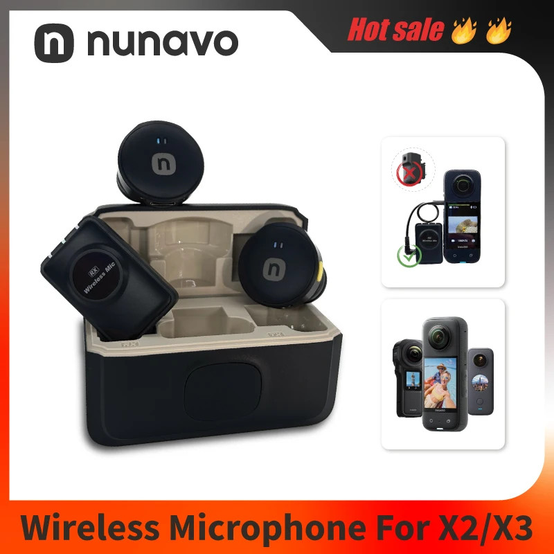 Micrô Không Dây Cho Insta360 One X2 / X3 Mic Âm Thanh Không Cần Mic Adapter Hành Động Camera Phụ Kiệ