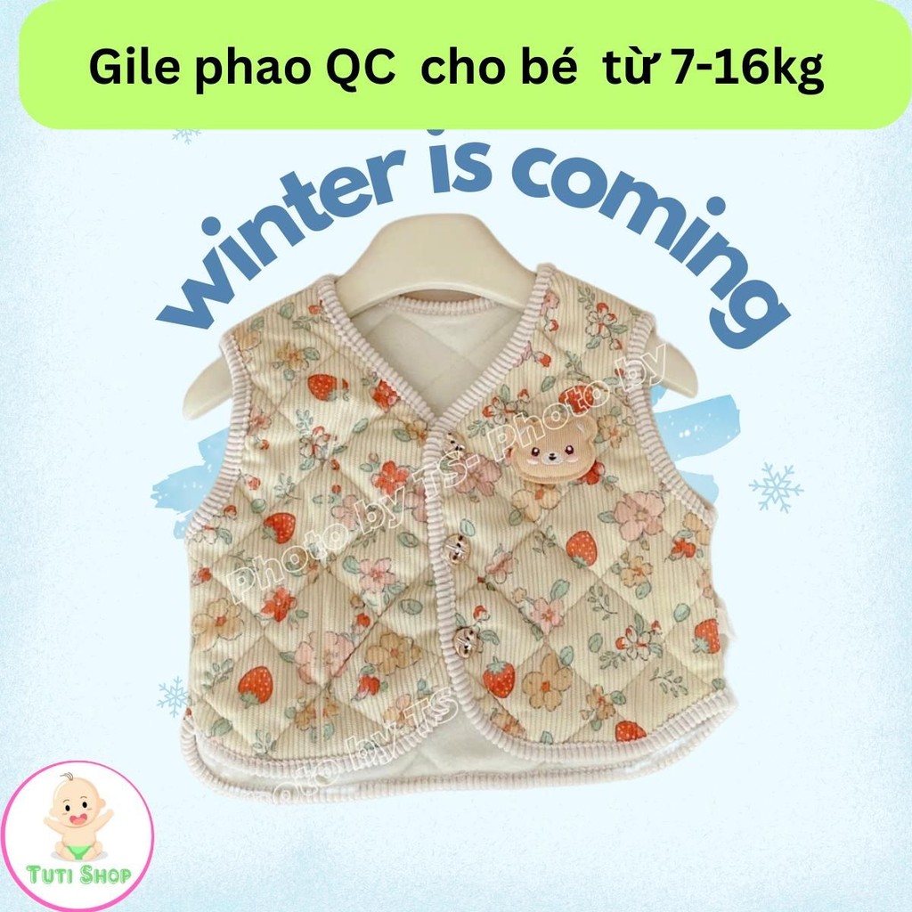 Áo gile lót Nỉ NHUNG Siêu ẤM , DÀY CHO MÙA ĐÔNG KO LẠNH ,áo khoác cho bé, áo khoác phao mùa đông cho bé trai, bé gái