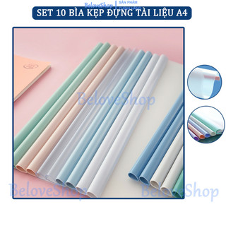 Set 10 (Loại dày) Kẹp tài liệu, bìa kẹp file đựng tài liệu A4, bìa hồ sơ, bìa rút gáy xoay