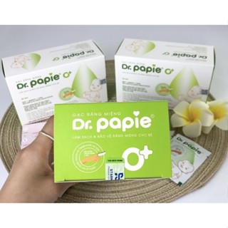  2 Hộp - 60 Gạc Rơ Lưỡi DR PAPIE -  Vệ Sinh Răng Miệng Cho Bé - DR.PAPIE 