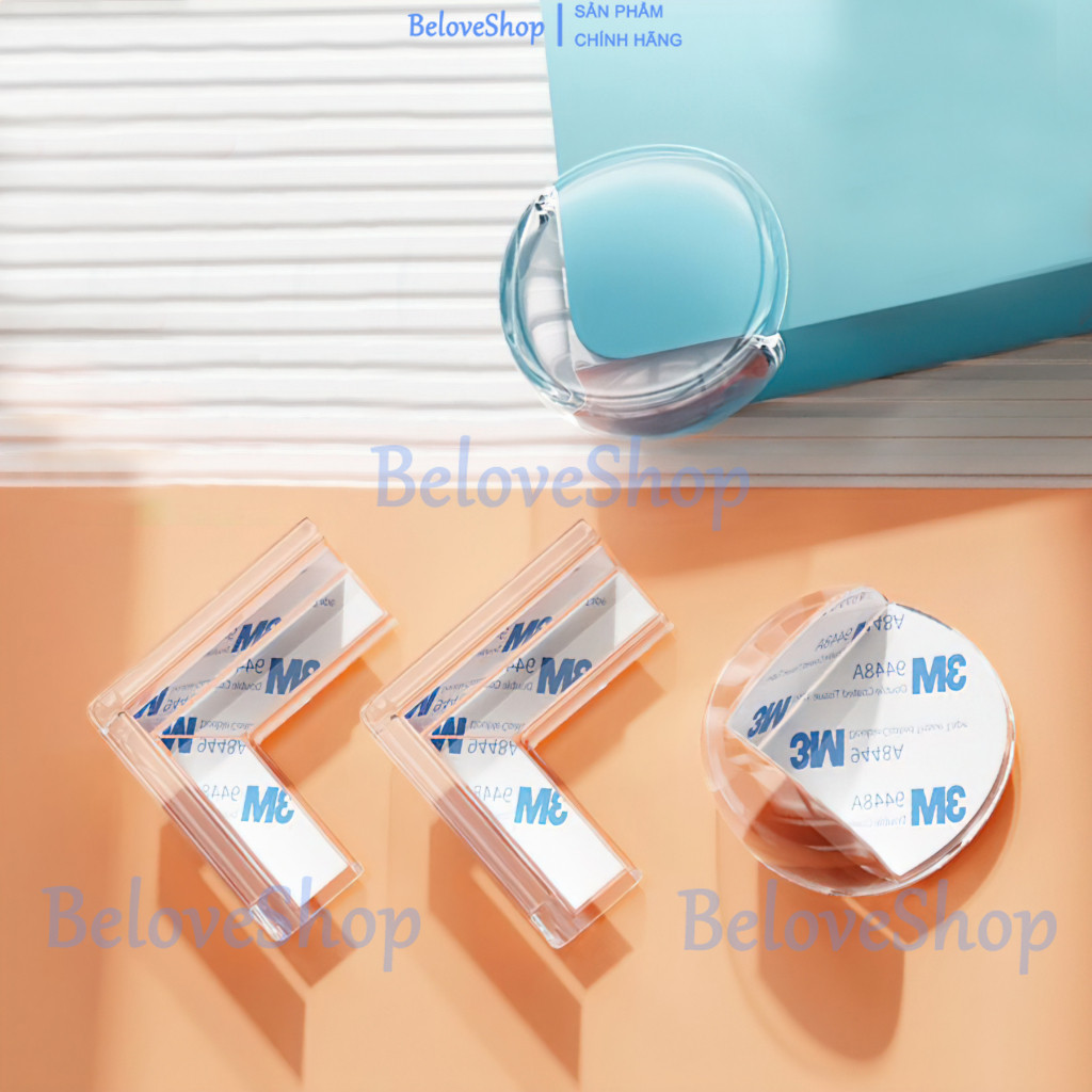 Bịt góc bàn, bọc cạnh bàn kính, cạnh tủ vuông bằng silicon an toàn cho bé -BeloveShop
