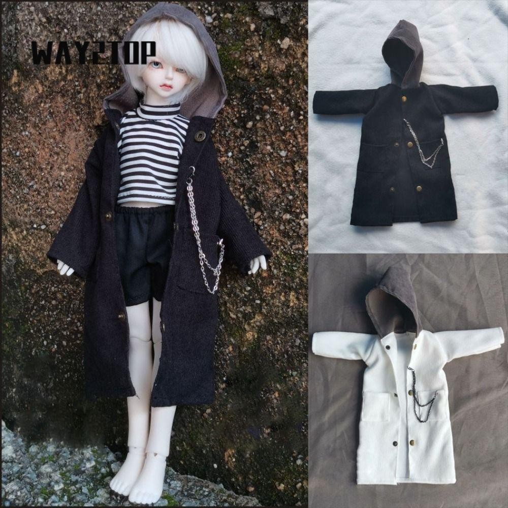 Áo khoác thời trang WAY2TOP, có dây chuyền Handmake Doll Windcoat, & Phụ kiện DIY màu đen Quần áo ng