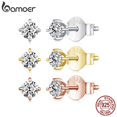 Bông tai bạc Bamoer 925 0,1ct Moissanite Shining Trang sức Quà tặng cho Nữ