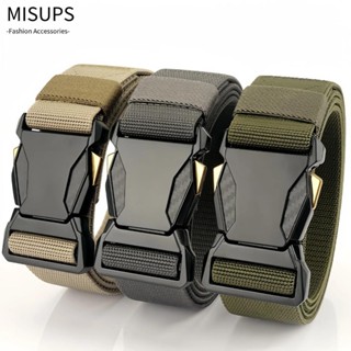 Thắt lưng nam MISUPS, Dây đeo thắt lưng nam có khóa tự động không răng, Vải dệt Nylon thời trang phát hành nhanh Dây thắt lưng dệt Thể thao giải trí ngoài trời