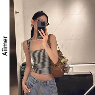 Áo Vest sọc cay độc đáo mùa hè dành cho nữ Áo không tay ôm vừa vặn