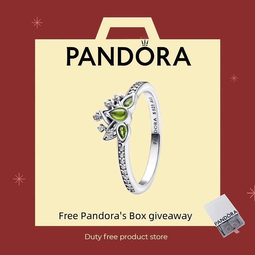 Pandora Bạc 925 Tiara và Nhẫn Chủ Đề Công Chúa Disney Tiana - Quà Tặng Sang Trọng