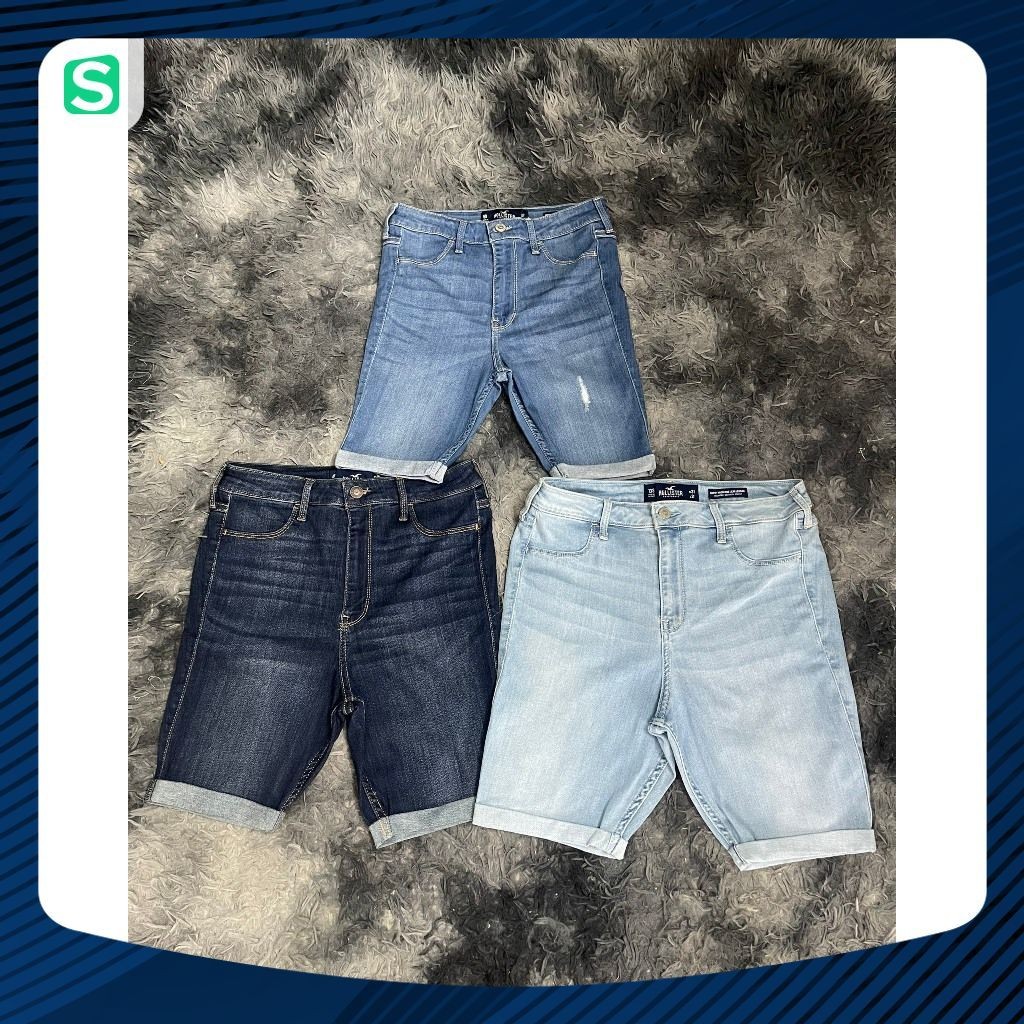 Quần short bò legging nữ hàng Hollister co dãn cực tốt 99% cotton thóng mát