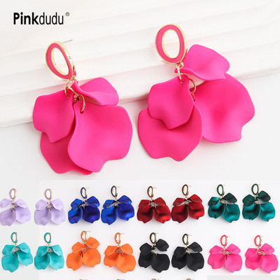 Kẹo Thời Trang Màu Paiting Hoa Miếng Bông Tai Hợp Kim Kẽm Bông Tai Thả Ngắn Nữ Trang Sức PD471
