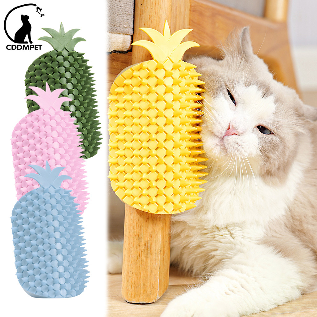 Pet Cat Self Groomer Với Catnip Wall Corner Massage Lược Tự mát xa Bàn chải cào mềm