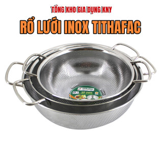Rổ Lưới Inox Dày Đa Năng 2 Quai  Nhiều Kích Thước, Inox 201 Cao Cấp Sáng Bóng, Không Gỉ, An Toàn, Bền Bỉ KNY