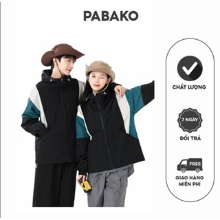 Áo khoác dù trượt nước 2 lớp nam nữ Pabako FORM RỘNG [KG14]