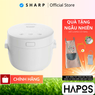 Nồi cơm điện Sharp 1.1L 790W Chính hãng [Hẹn giờ, mâm nhiệt 3D, 10 chức năng nấu] KS-COM110DV-WH - HAPOS OFFICIAL