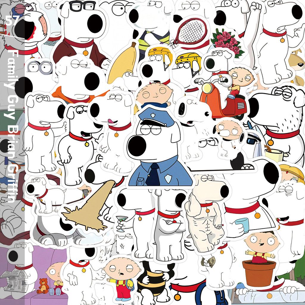Y&P| Hình Dán Chống Nước Family Guy Brian Griffin Phim Hoạt Hình Mũ Bảo Hiểm Máy Tính Xách Tay Hành 