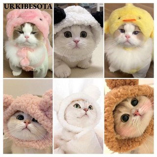 Mũ mèo URKIBESOTA, Mũ đội đầu Cosplay cho chó con sang trọng, Phụ kiện trang phục gấu trúc dệt ngộ nghĩnh Vỏ đầu thú cưng