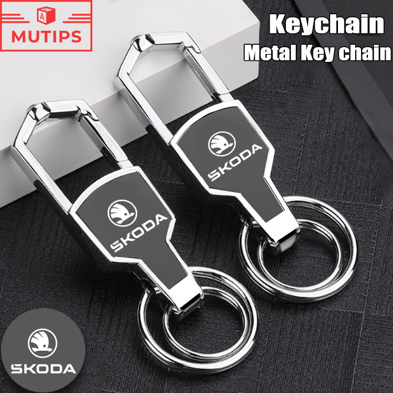 Móc Chìa Khóa Logo Laser Skoda Kim Loại Cho Kodiaq Octavia 2 3 Fabia Karoq Tuyệt Vời
