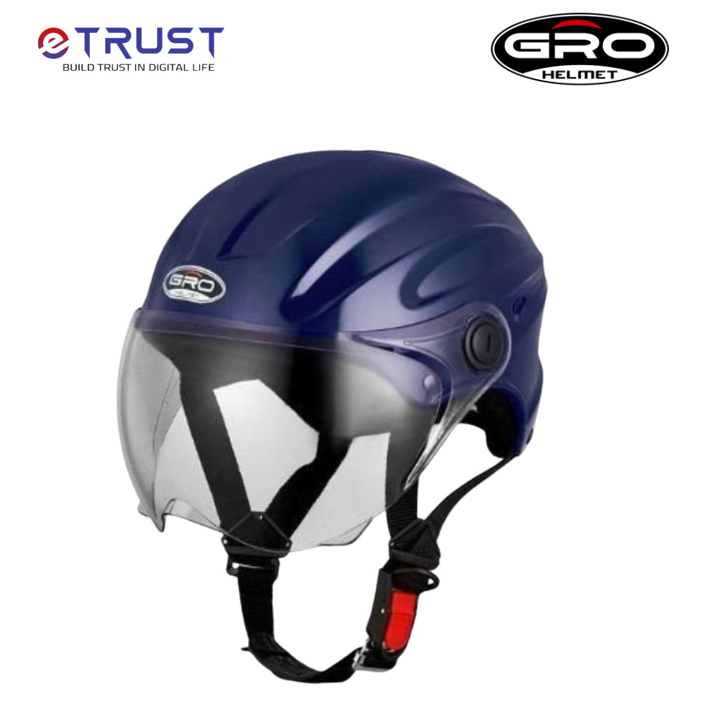 Mũ bảo hiểm nửa đầu có kính ngắn GRO HELMET st22 kiểu dáng thể thao cho nam nữ