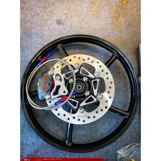 [ Combo 4 món ] Đĩa 260mm gắn mâm 4 lỗ + heo Frando 2 pis  + dây dầu morin Xám + pát Cnc ( tặng 6 ốc salaya )