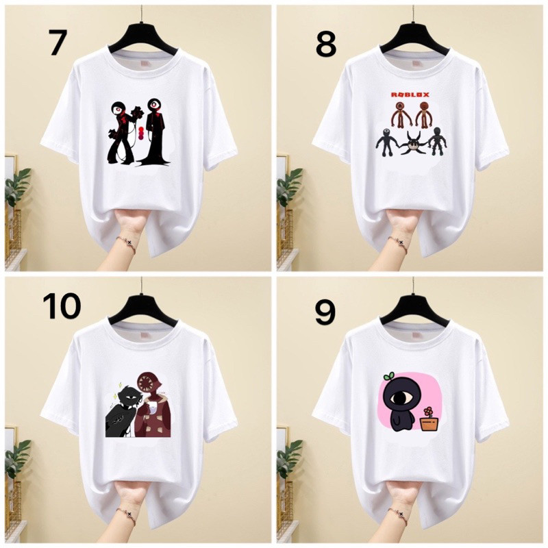 Áo hình Roblox Doors Ambush figure seek hide Rush Eyes Halt Jack Glitch / Áo thun Roblox Doors Ambus