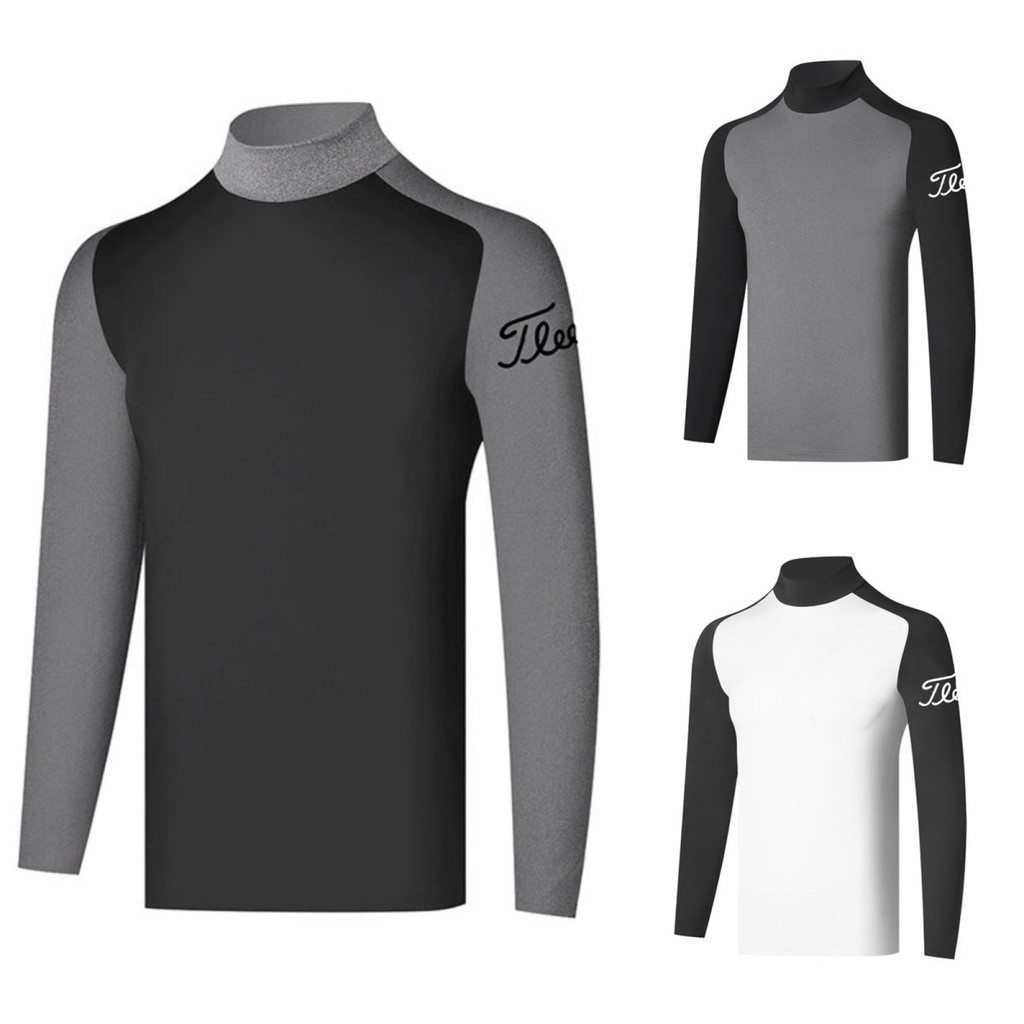 Tit Golf Quần Áo Nam Nửa Cổ Cao Tay Dài Trên Băng Lụa Chống Nắng Đế Áo Sơ Mi Cổ Tròn Thể Thao Jersey