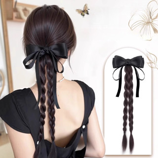Tóc Giả Bím Tóc Giả Nữ Nơ Ruy Băng Đuôi Ngựa Xoắn Tóc Giả Kẹp Tóc Thời Trang Phụ Kiện Tóc