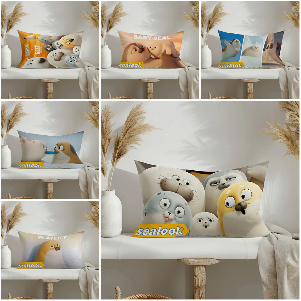 "Sealook" Vỏ gối Polyester in một mặt Trang trí nội thất Vỏ gối hình chữ nhật (Không bao gồm lõi gối