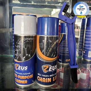 Combo Chăm Sóc Xe Zeus Gồm Dưỡng Sên Zeus dung tích 400ml, Rửa Sên Zeus dung tích 400ml Kèm Bàn Chải 3D
