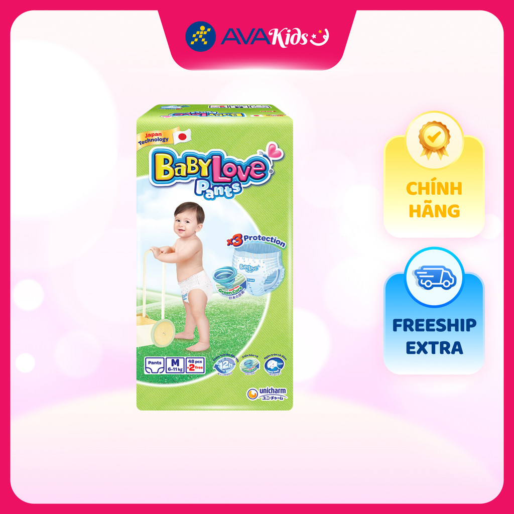 Tã quần BabyLove size M 48 + 2 miếng (6 - 11 kg) - Giao bao bì ngẫu nhiên