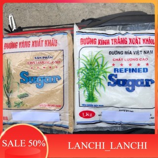   Com bo 7 túi  Đường tinh khiết xuất khẩu đường kính trắng đường vàng  900g 1 túi  